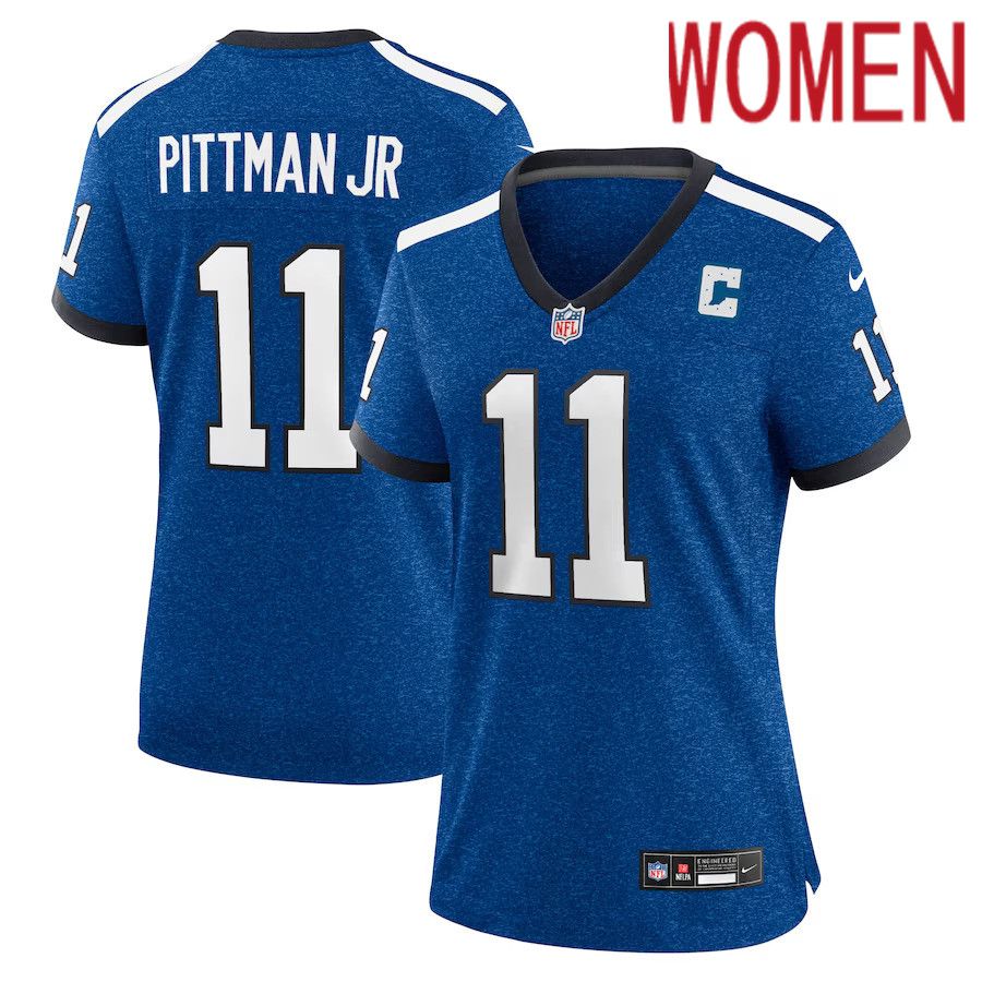 Women Indianapolis Colts 11 Michael Pittman Jr. Nike Royal Indiana Nights Alternate Game NFL Jersey
